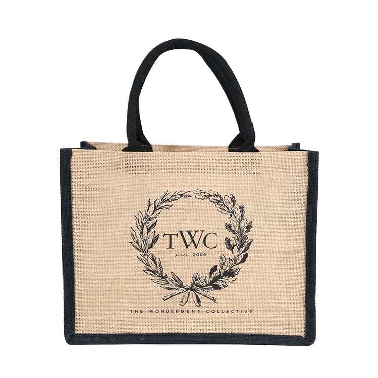 Best Quality Personalized Jute Shopping Bag Wholesale Hemp Bags With Button