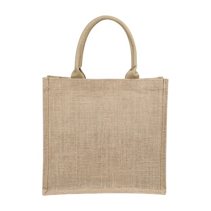 Wholesale Cheap Natural Burlap Linen Jute Tote Bag For Promotion Gift Wedding