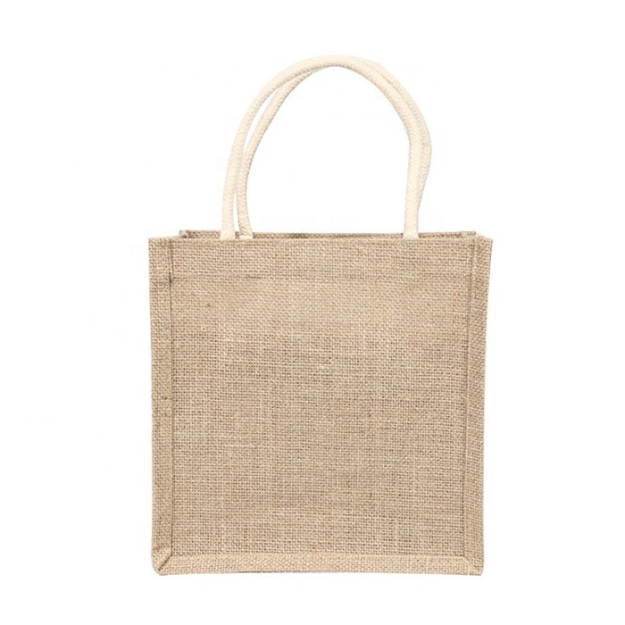 Wholesale Cheap Natural Burlap Linen Jute Tote Bag For Promotion Gift Wedding