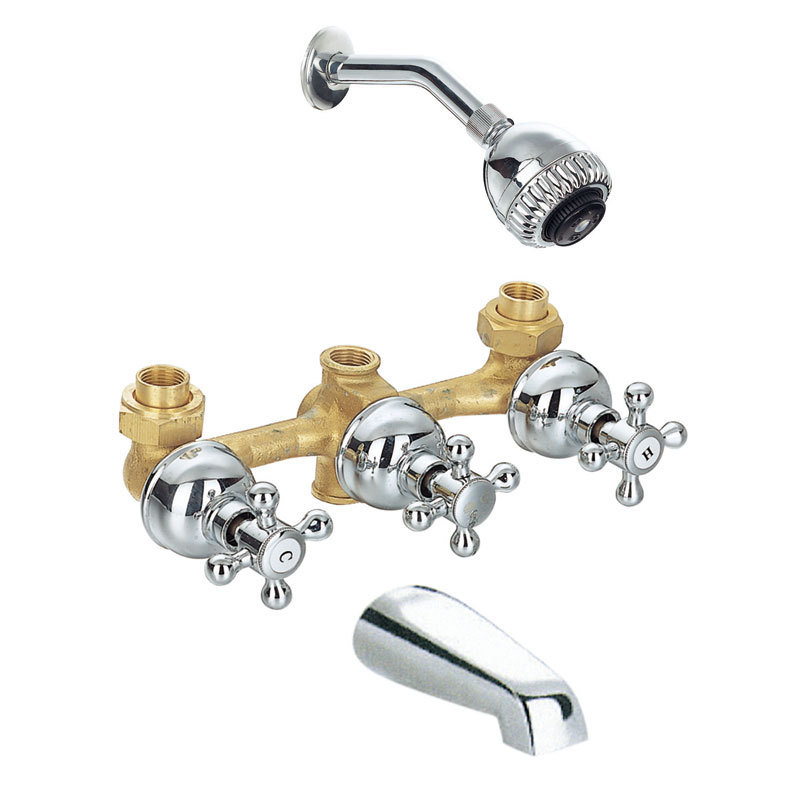 3 HANDLE TUB & SHOWER FAUCET WITH VALVE SOUTH AMERICAN MARKET