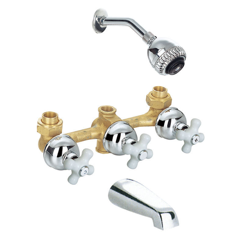 3 HANDLE TUB & SHOWER FAUCET WITH VALVE SOUTH AMERICAN MARKET