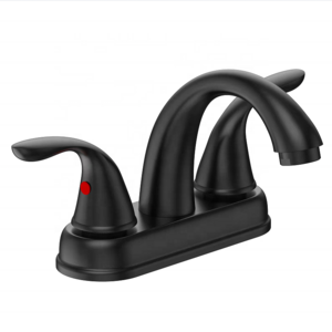 America High Quality Matte Black Dual Handle Bathroom Basin Mixer Faucet