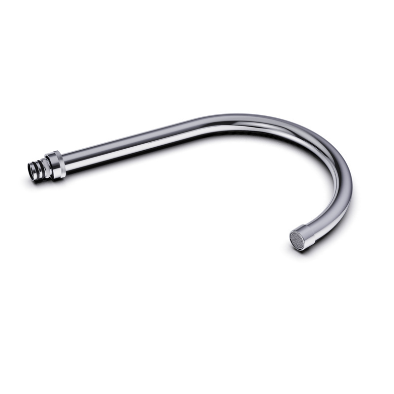 Chrome Gooseneck Rotating Stainless Steel Nozzle Suitable For Commercial Kitchen Sink Faucet