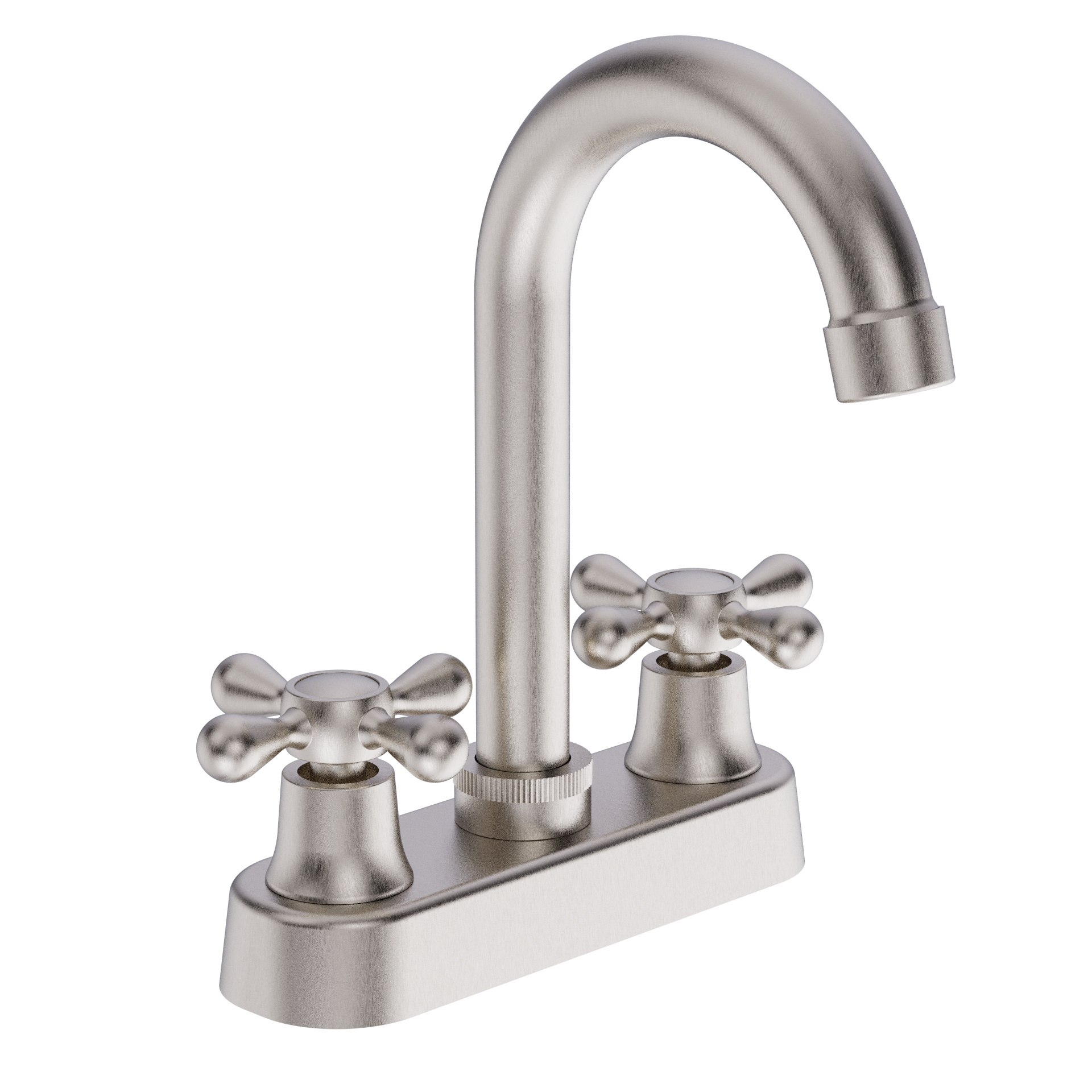 Kingston Brass Helmsman Design Double Handle British Retro Polished Chrome-Plated High-Mouthed Bathroom Faucet