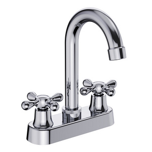 Kingston Brass Helmsman Design Double Handle British Retro Polished Chrome-Plated High-Mouthed Bathroom Faucet