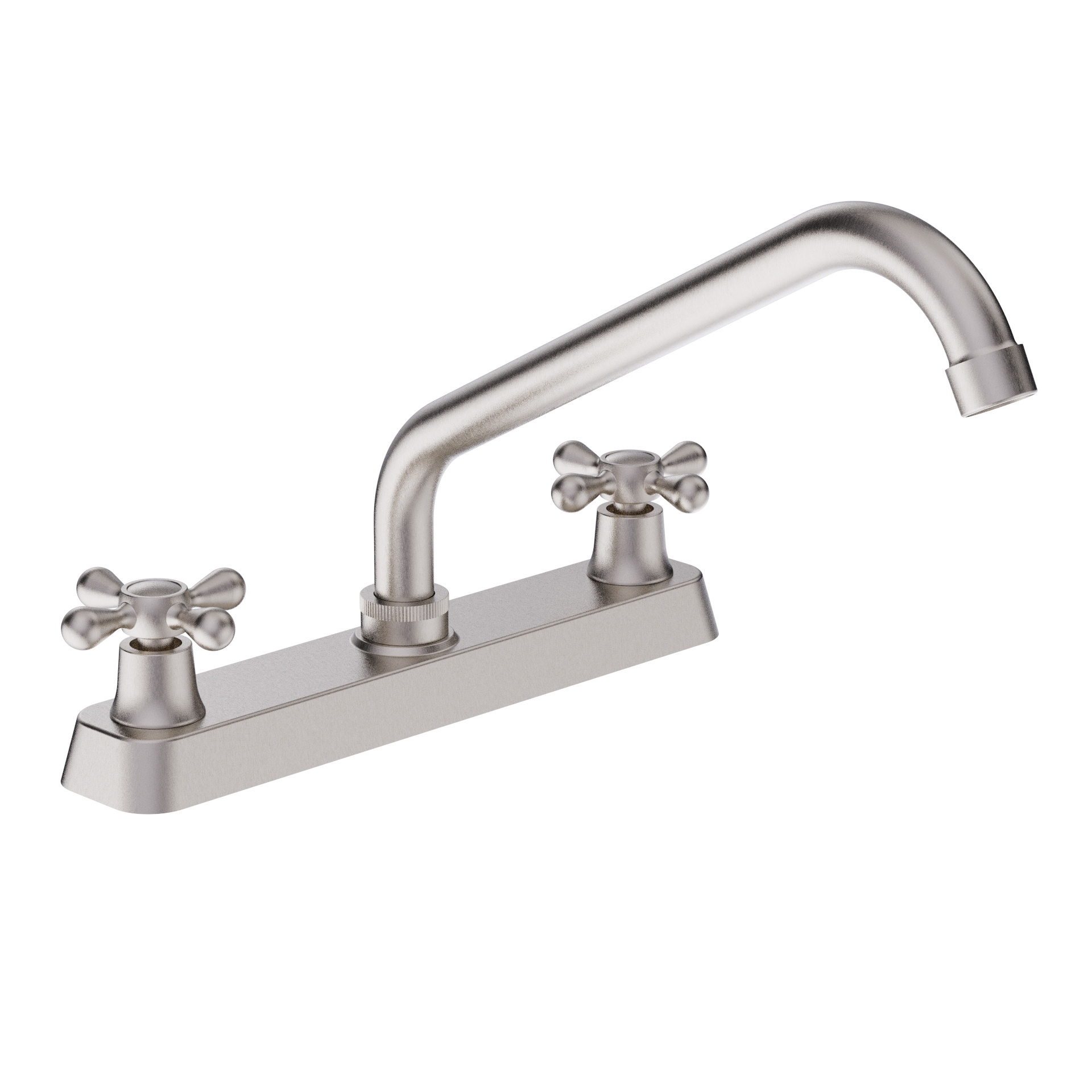 Kingston Brass Helmsman Design Double-Handle British Retro Brushed Nickel-Plated Slim Tube Inclined Nozzle Bathroom Faucet