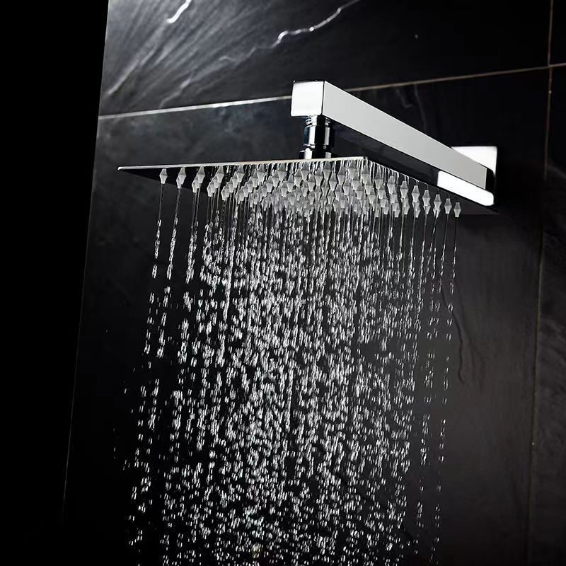 Wall-Mounted Square Shower Head Is Equipped With Valve Handle Kit And Extra-Long Shower Arm Single Handle Shower Decoration Kit