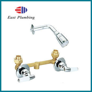 bath & shower faucet chrome Dual Lever Ceramic Handle With Cup Bath set with shower head upc water tub shower faucet