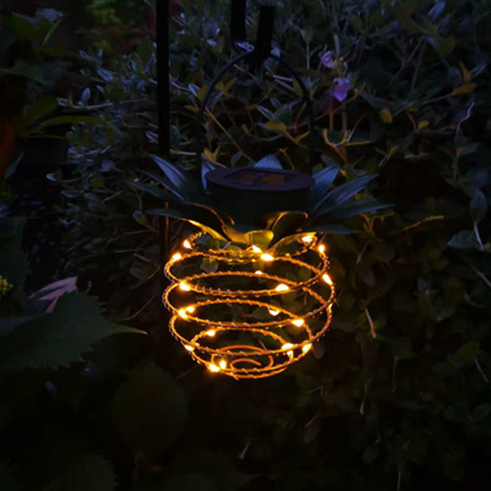 Outdoor Waterproof Fairy String Hanging Lighting Landscape Lantern Lamp Garden Path Yard Decor Led Solar Pineapple Light