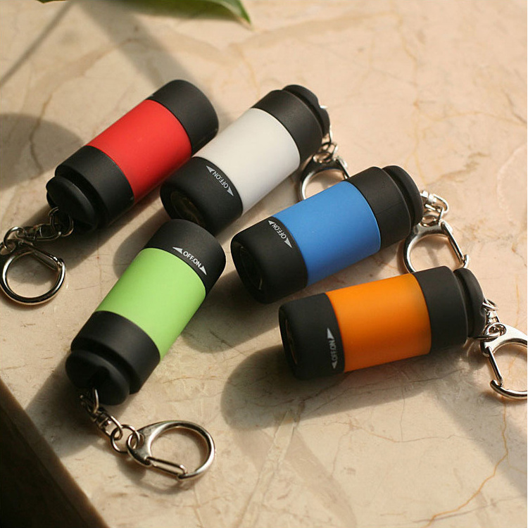 Customized Cute Colorful Mini Torch Light USB Rechargeable Led Keychain Flashlight