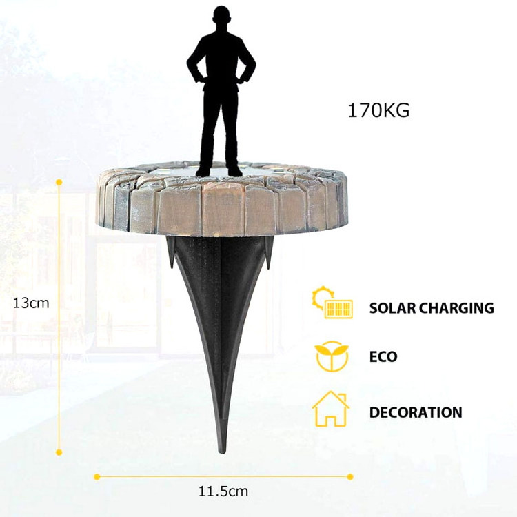 Outdoor Warm White Waterproof Smart Lawn Terrace Solar Disc Ground Light,  LED Solar Garden Lamp for Patio Pathway Yard Driveway