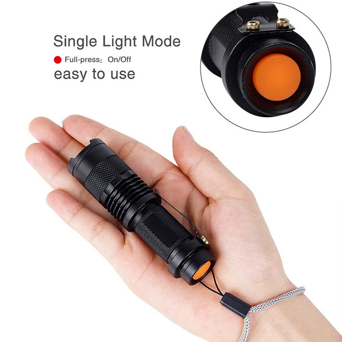 Portable Pocket Aluminum Torch Light 3 Modes Zoomable AA Powered Mini Q5 LED Flashlights