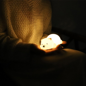 Kids Gift Touch Control Bear Nightlight Breath Color Change Bedroom Decoration Rechargeable LED Silicone Night Light