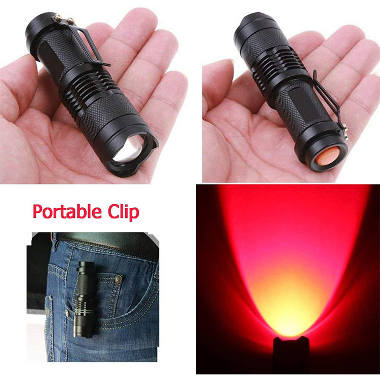 Portable Waterproof Against Deteriorating Eyesight Hunting Astronomy Aviation Red Light Torches Night Vision Led Flashlights