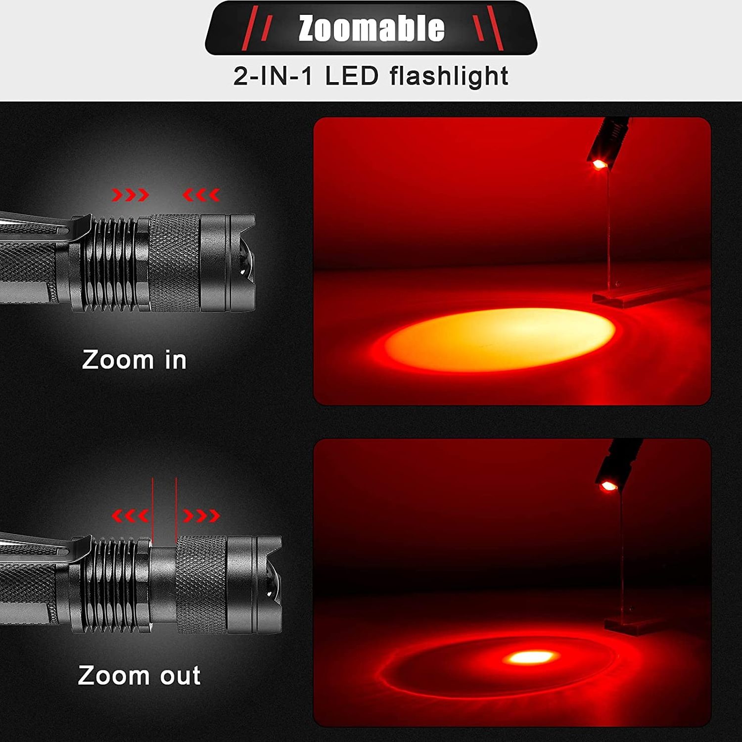 Portable Waterproof Against Deteriorating Eyesight Hunting Astronomy Aviation Red Light Torches Night Vision Led Flashlights