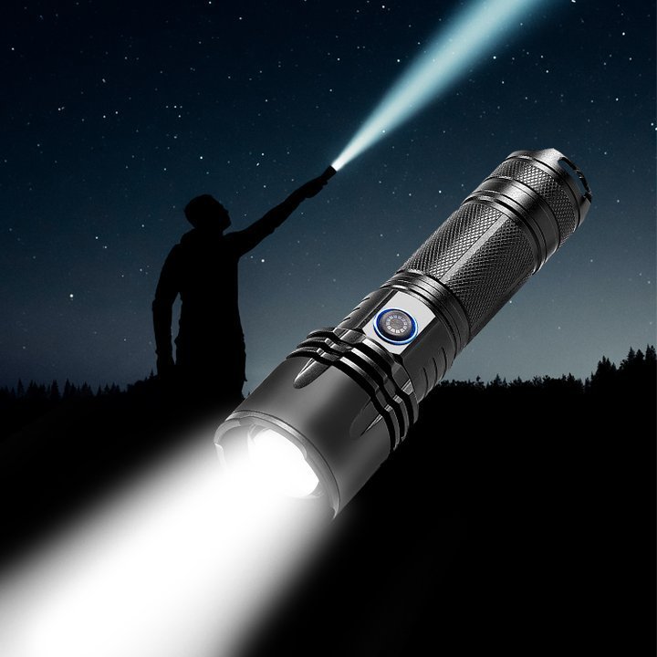 High Lumen 5 Modes Aluminum Alloy Zoomable Powerful Xhp50 Rechargeable Torch Light Tactical LED Flashlights