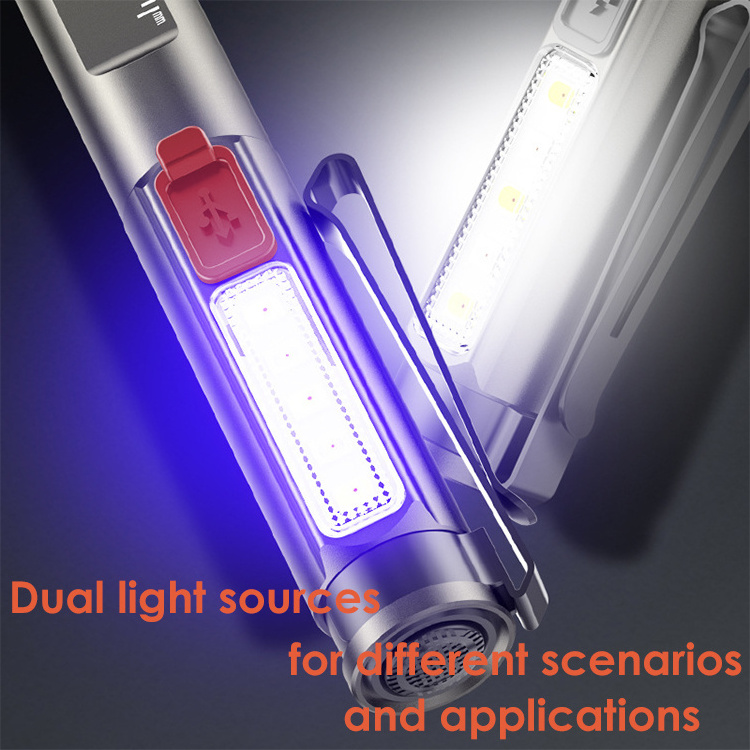 Multi-function Inspection UV Torch Light Car Repair Pocket Working Measure Pen Light LED Medical Rechargeable Pen Flashlight