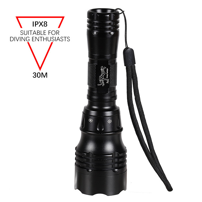 Underwater Diving Equipment USB Rechargeable 800 Lumen Super Bright Scuba Dive Diving Led Linterna Flashlight Torch 50 Meter