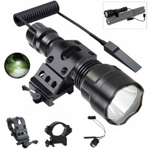 Night Vision Long Range Hunting Torch Light Kit Green Red White Triple Light Source LED Outdoor PIC Rail Tactical Flashlight