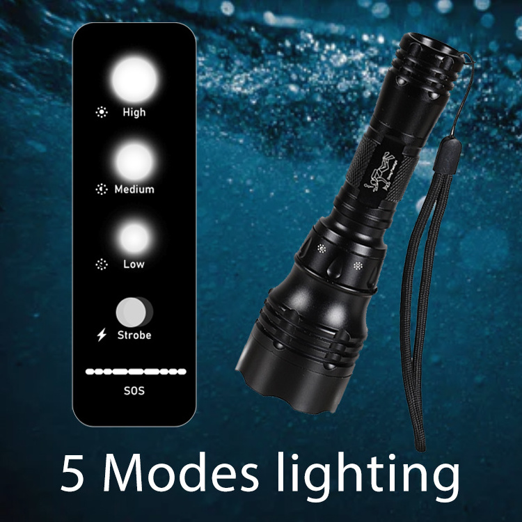 Diving Equipment T6 USB Rechargeable Underwater Waterproof Lampe Torche Led Scuba Torch Light Led Diving Flashlight