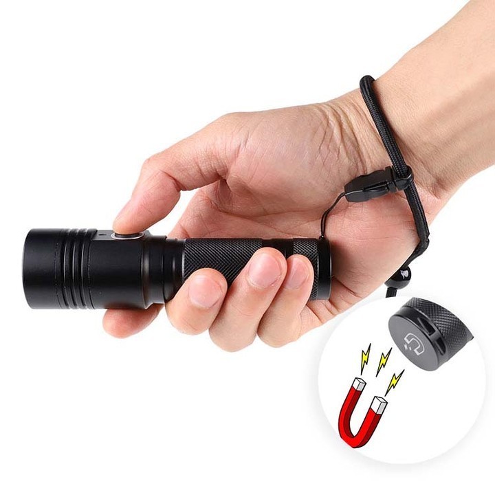 Powerful Outdoor Camping Zoom Magnetic Torches Portable Aluminum Small Rechargeable Led P50 Flash Light Flashlights