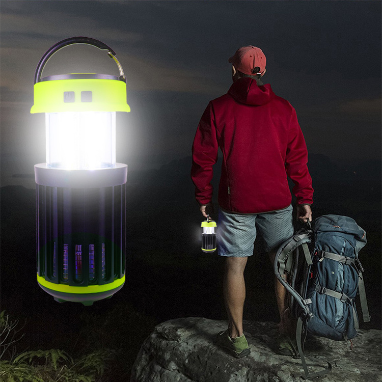 Best Sale Outdoor Camp Electric Shock Type Mosquito Killer Lamp USB Rechargeable UV Light Bug Zapper Led Camping Lantern