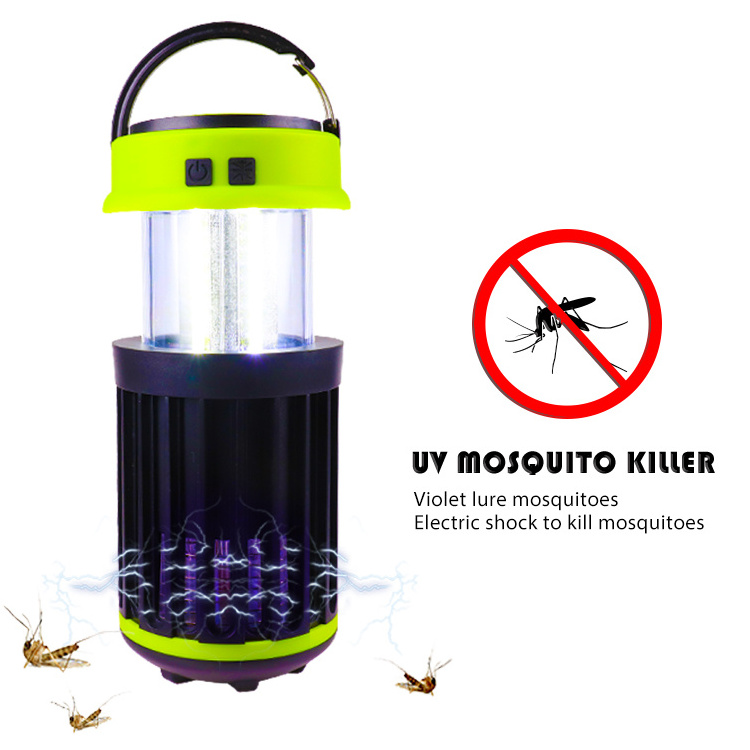 Best Sale Outdoor Camp Electric Shock Type Mosquito Killer Lamp USB Rechargeable UV Light Bug Zapper Led Camping Lantern