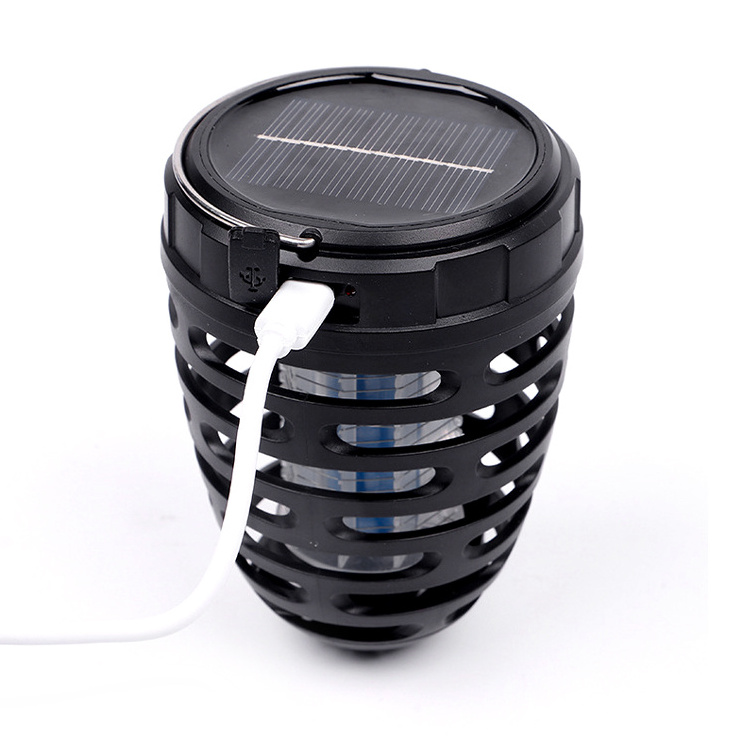 Outdoor Hanging Waterproof Rechargeable UV Light Electric Shock Insect Flying Mosquito Killer Lamp Solar Power Led Bug Zappers