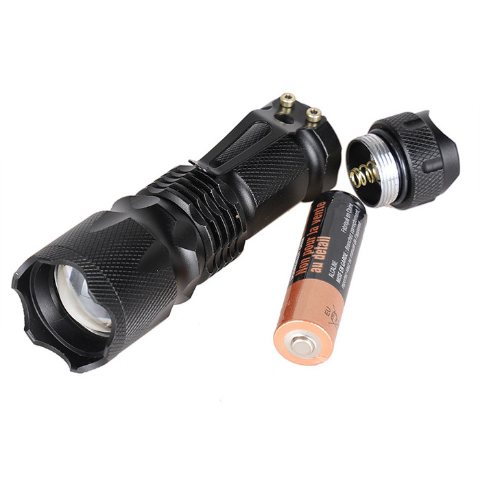 Wholesale Grade Mini LED Tactical Flashlight Zoom Clip Torch Light 3 Modes Compact Design Pocket EDC Flashlight