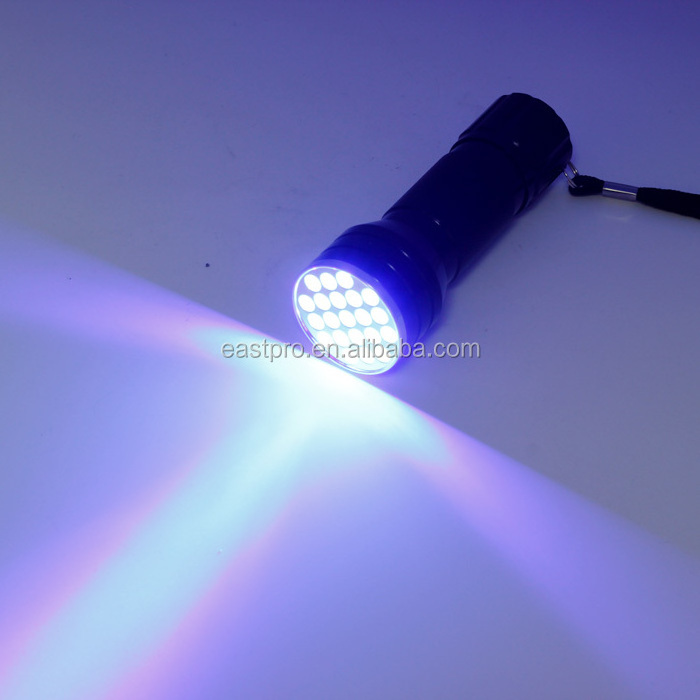 ultraviolet black light 395nM 21 led uv torch led purple light uv flashlight