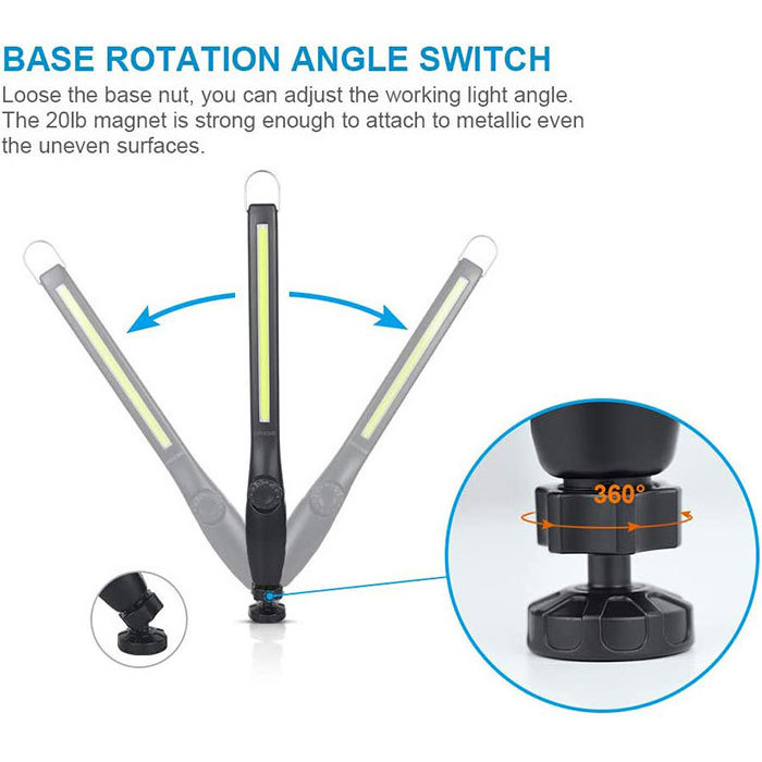 Outdoor Camping Emergency Magnetic Waterproof COB Flood Working Lamp, Portable USB Rechargeable Inspection Led Work Light