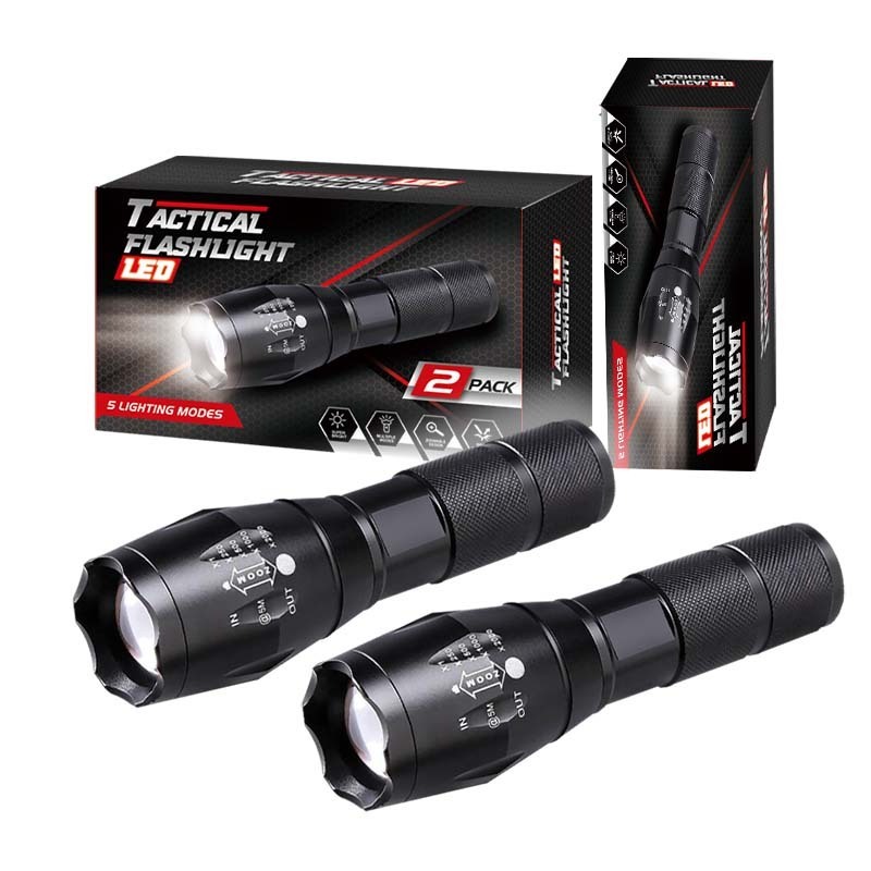 High Power Camping Waterproof Linterna Set Battery Powerful Aluminum Tactical Torch Flashlights, Led Flashlight Manufacturer