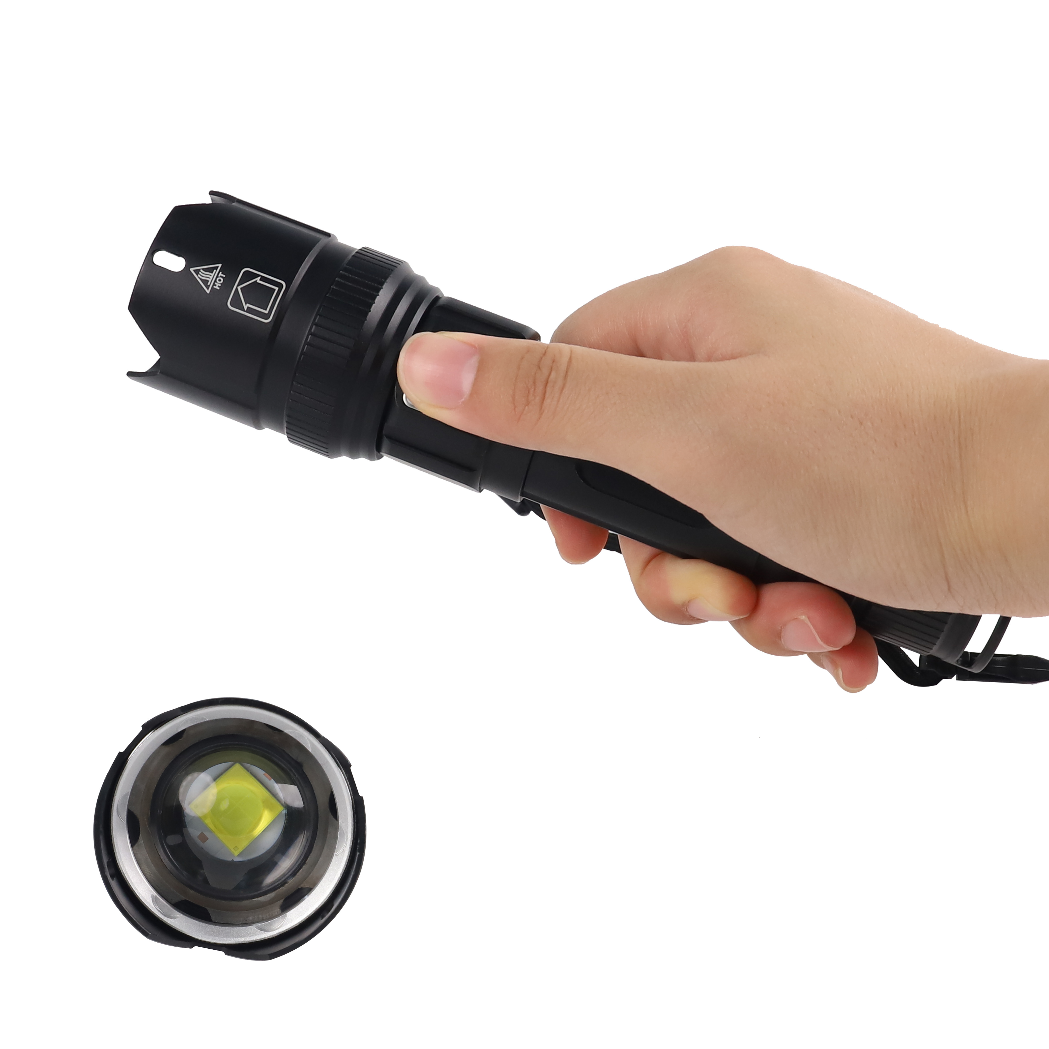 High Lumen Xhp 70 Powerful Long Lighting Range Torch Light Rechargeable Zoomable EDC Emergency LED Flashlight