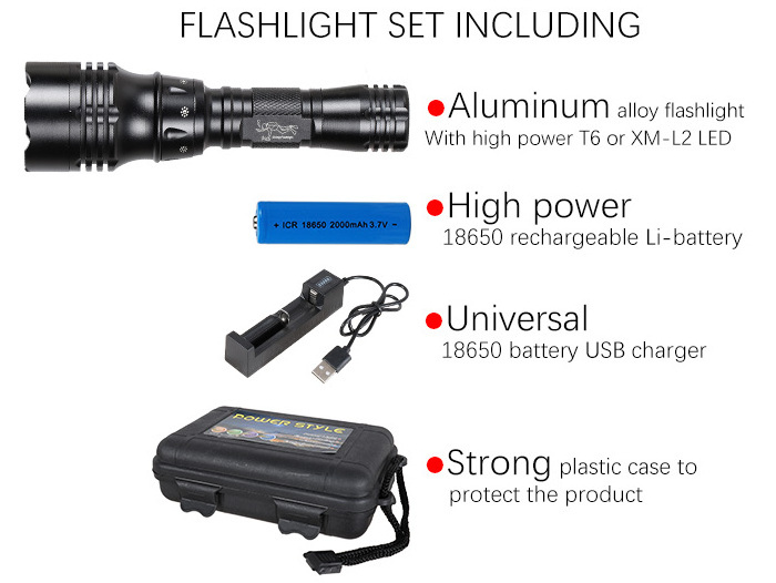 Underwater Diving Equipment USB Rechargeable 800 Lumen Super Bright Scuba Dive Diving Led Linterna Flashlight Torch 50 Meter