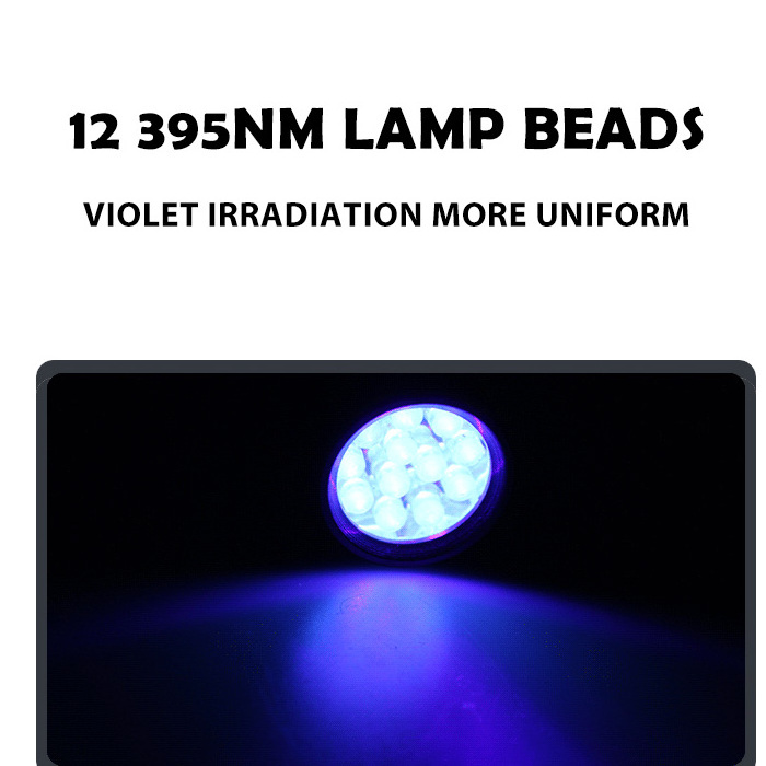 12LED  Battery Power Blacklight Flashlights Detector Lamp 395nm Led Mini Portable Ultraviolet Torch Light UV Flashlight