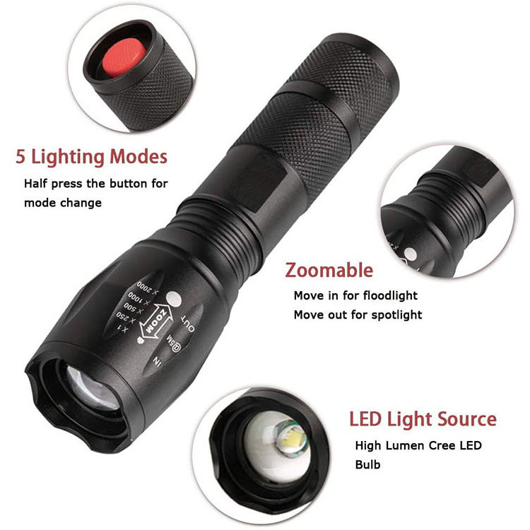 Waterproof Self Defence Usb Rechargeable Mini Led Torch Flash Light, Powerful T6 Aluminum Tactical Led Flashlights