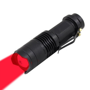 High Power Zoomable Red Light Led Torch Flashlight for Hunting Astronomy Aviation Night Observation