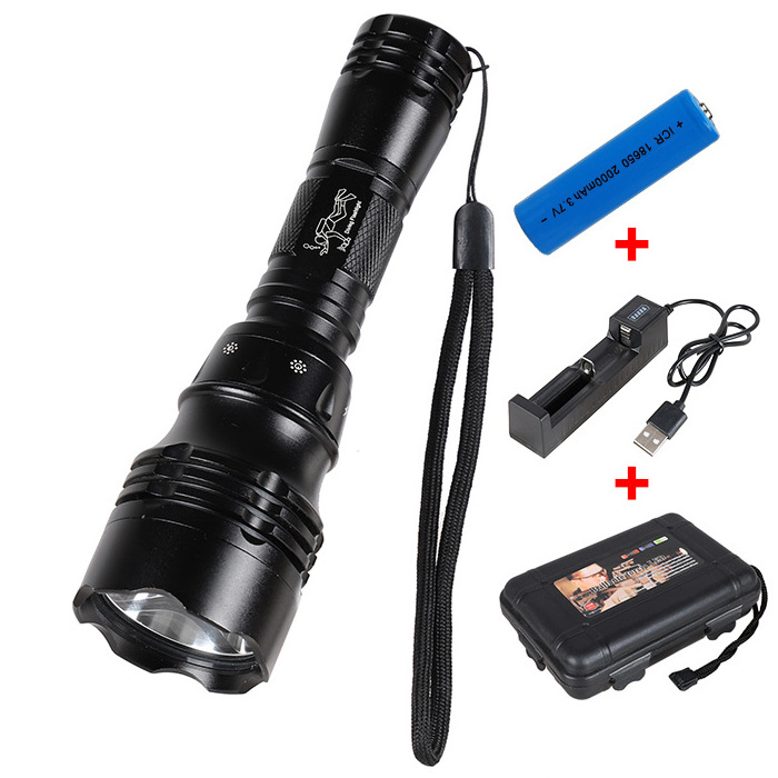 Underwater Diving Equipment USB Rechargeable 800 Lumen Super Bright Scuba Dive Diving Led Linterna Flashlight Torch 50 Meter