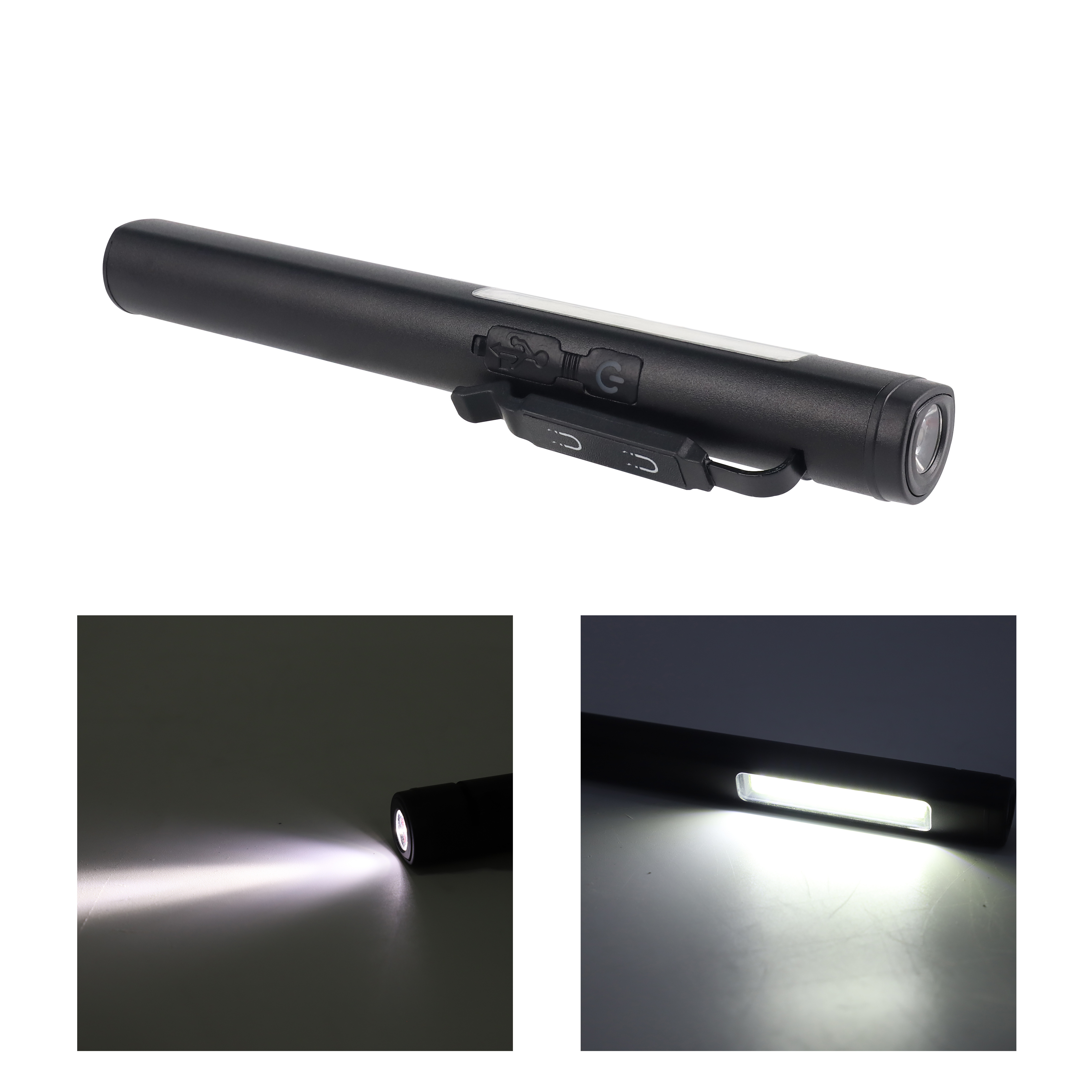 Wholesale Rechargeable Pen Working Light Side COB Adjustable Clip Magnetic Base LED Pocket Pen Flashlight