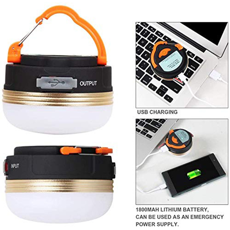 Hot Sale 4 Modes Portable Camping Lamp Emergency Lantern Magnet LED Rechargeable Mini Outdoor Camping Light