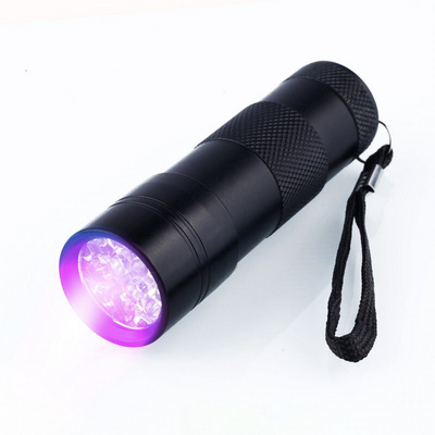 12LED  Battery Power Blacklight Flashlights Detector Lamp 395nm Led Mini Portable Ultraviolet Torch Light UV Flashlight