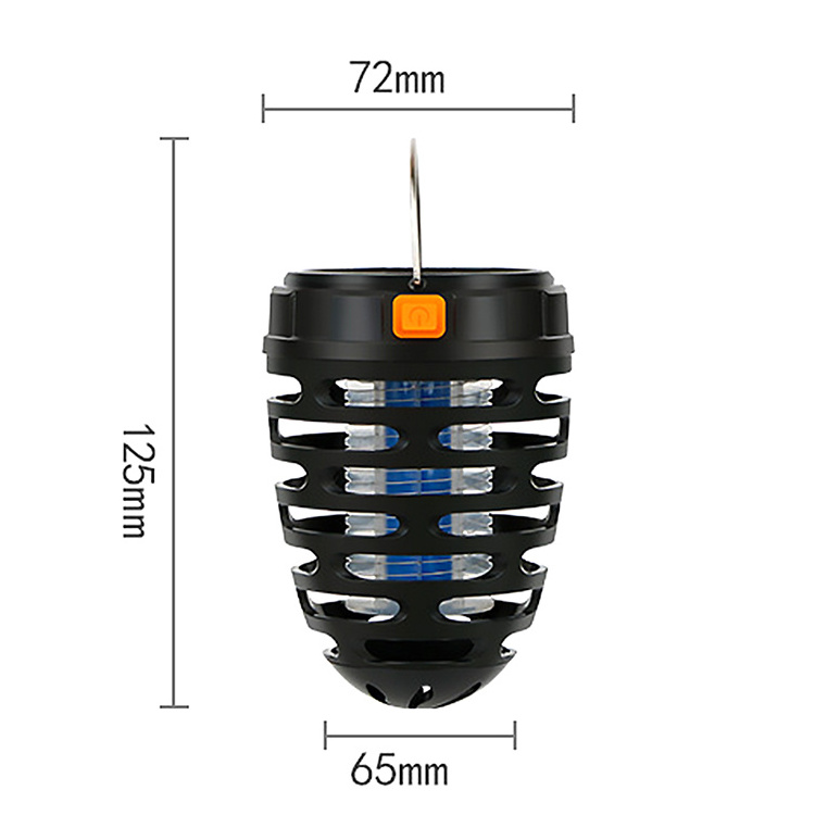 Outdoor Hanging Waterproof Rechargeable UV Light Electric Shock Insect Flying Mosquito Killer Lamp Solar Power Led Bug Zappers