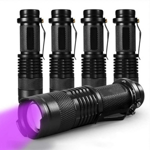 Waterproof Pocket Aluminum AA Battery 395nm Blacklight Ultraviolet Flashlight Keychain LED UV Torch