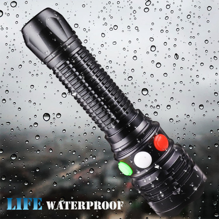 Wholesale Red Green White LED Torch Rechargeable Railway Signal Flashlight with Magnet