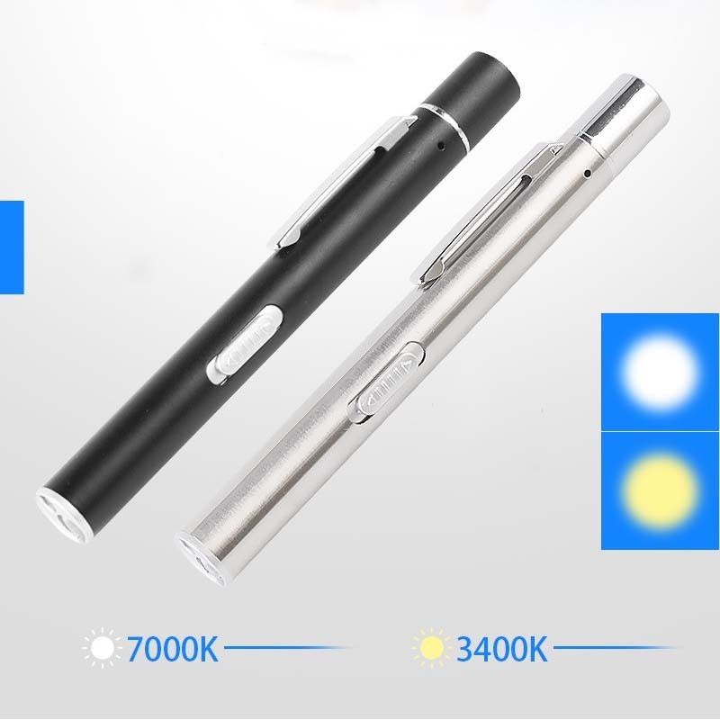 USB Rechargeable Nursing Medical Mini Penlight Flashlight Dual Light Lampe Torche LED Pen Light For Doctor Nurse