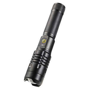 Zoomable High Lumen Rechargeable Flashlight Aluminum Alloy Tactical Torch Light LED XHP50 Rechargeable Flashlight