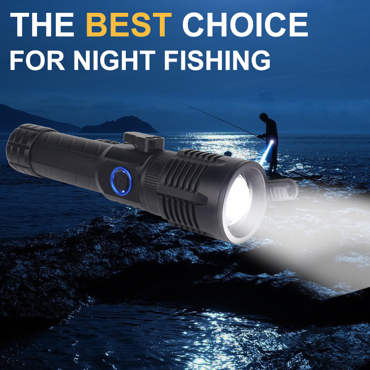 High Quality 30W P70 Rechargeable Waterproof LED Tactical Torch Light Emergency Safety Hammer Zoomable Self Defense Flashlights