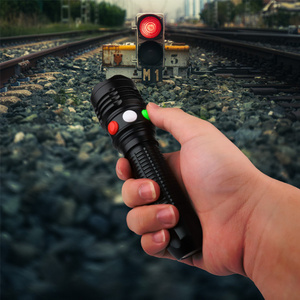 Wholesale Red Green White LED Torch Rechargeable Railway Signal Flashlight with Magnet