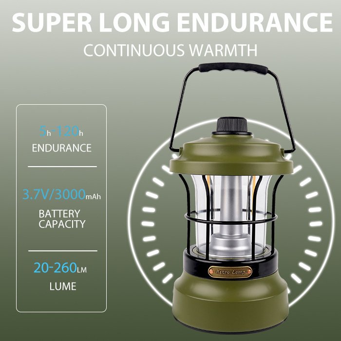 High Quality Rotating Adjustable Brightness Camping Lantern Rechargeable Hanging Camping Lamp LED Portable Camping Lights