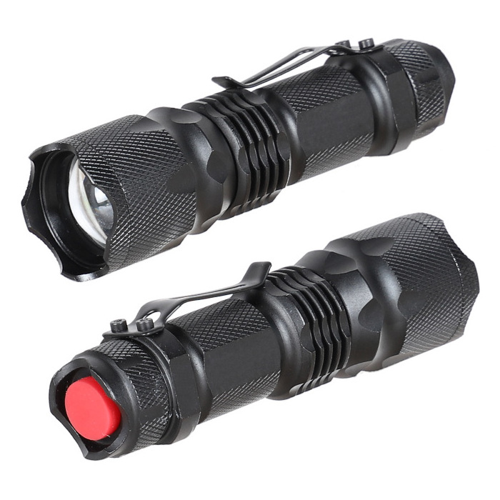 Wholesale Grade Mini LED Tactical Flashlight Zoom Clip Torch Light 3 Modes Compact Design Pocket EDC Flashlight